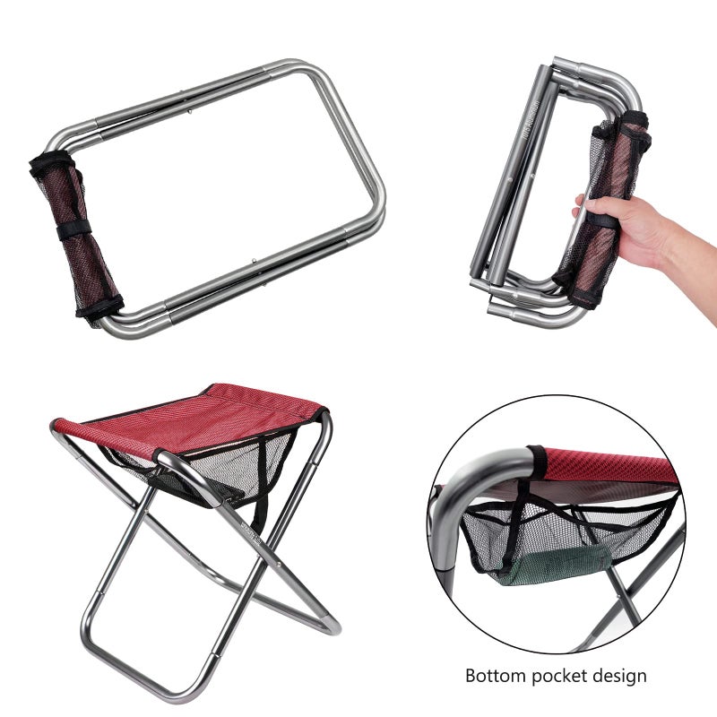 LYHLYA Camping Stool  Portable Folding Stool XXL Size Camping Stool for Adults Supports up to 240 lbs - Image 5